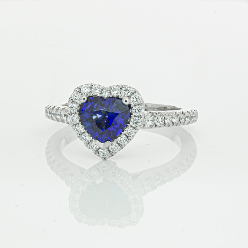 18ct White Gold 1.11ct Sapphire & Diamond Sierra Ring-Ring-Walker & Hall