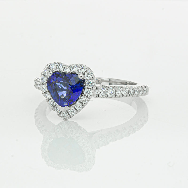 18ct White Gold 1.11ct Sapphire & Diamond Sierra Ring-Ring-Walker & Hall