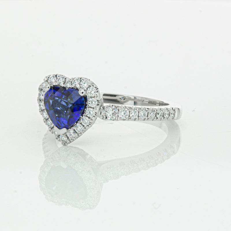 18ct White Gold 1.11ct Sapphire & Diamond Sierra Ring-Ring-Walker & Hall