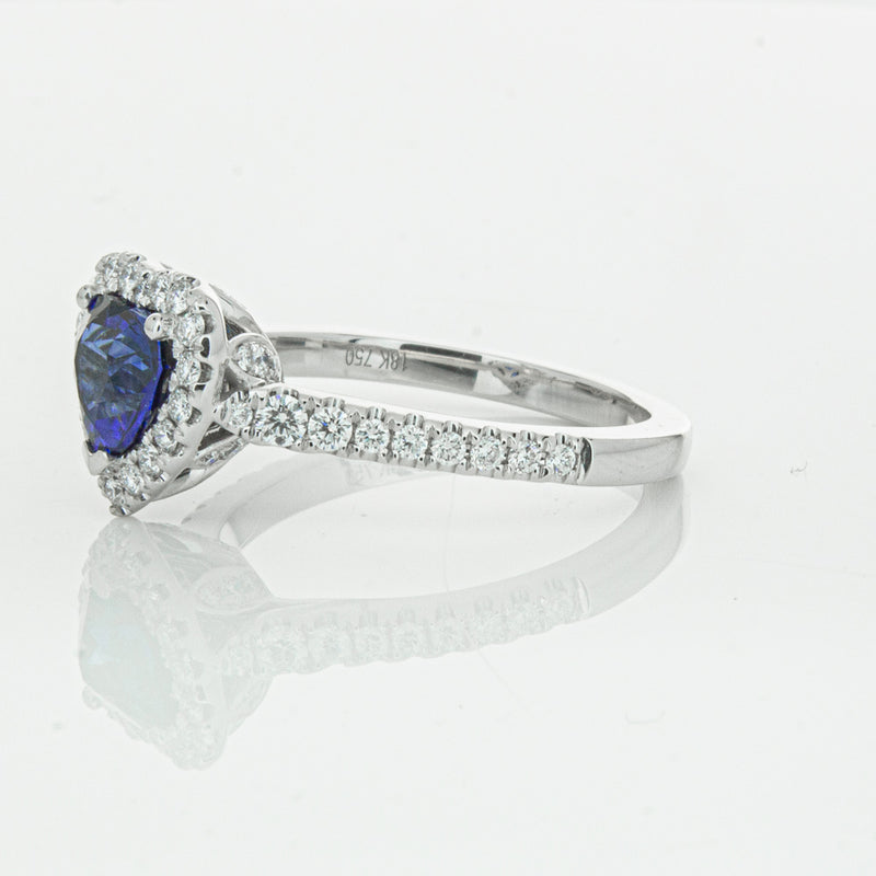 18ct White Gold 1.11ct Sapphire & Diamond Sierra Ring-Ring-Walker & Hall