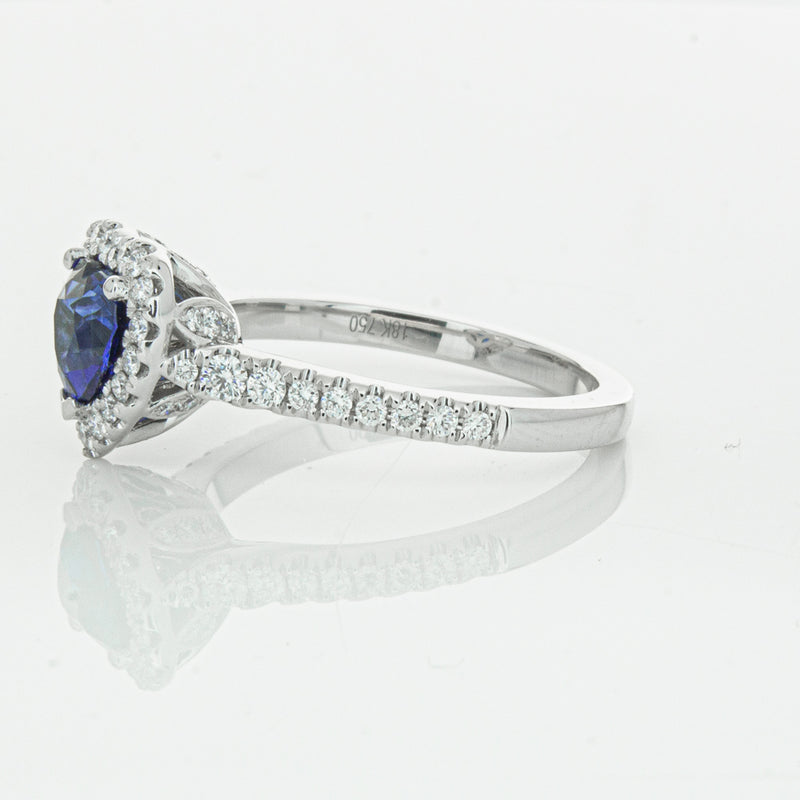 18ct White Gold 1.11ct Sapphire & Diamond Sierra Ring-Ring-Walker & Hall