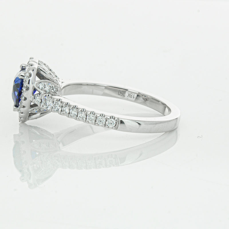 18ct White Gold 1.11ct Sapphire & Diamond Sierra Ring-Ring-Walker & Hall