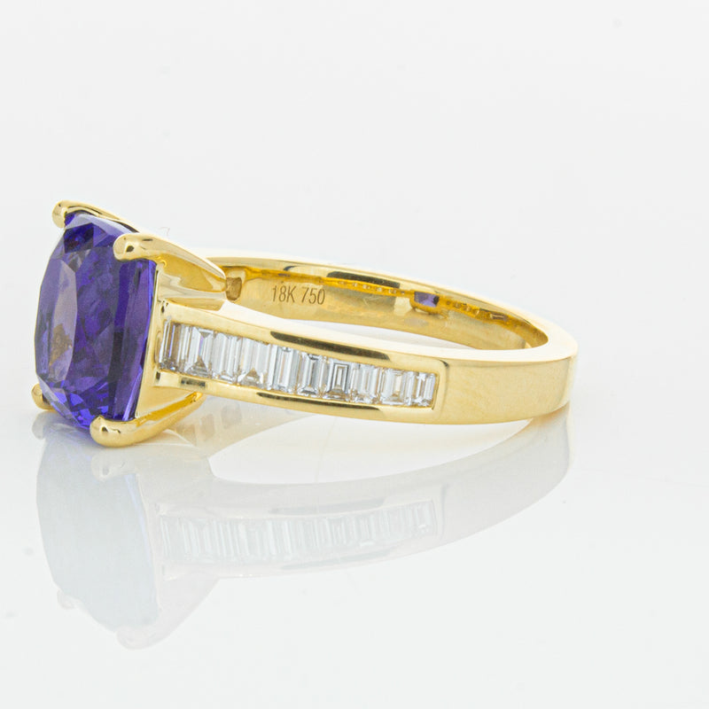 18ct Yellow Gold Tanzanite & Diamond Ring-Ring-Walker & Hall
