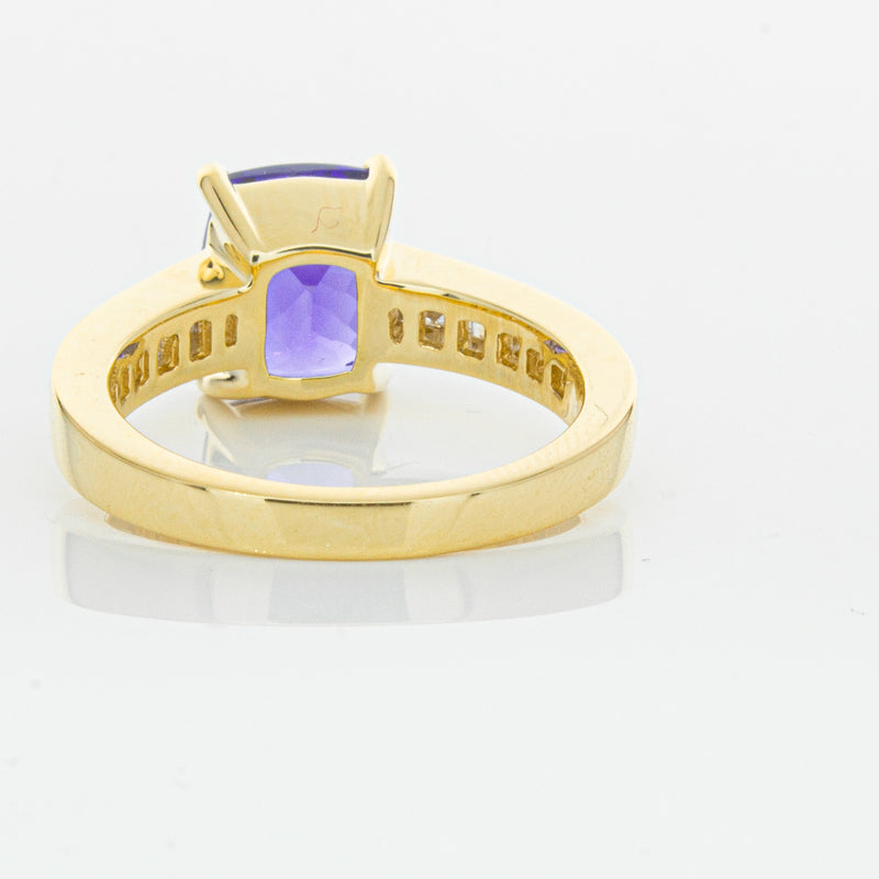 18ct Yellow Gold Tanzanite & Diamond Ring-Ring-Walker & Hall