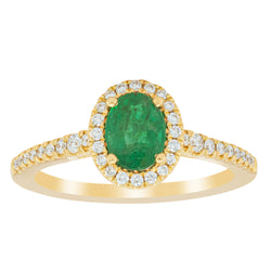 18ct Yellow Gold .78ct Emerald & Diamond Mini Sierra Ring - Ring - Walker & Hall