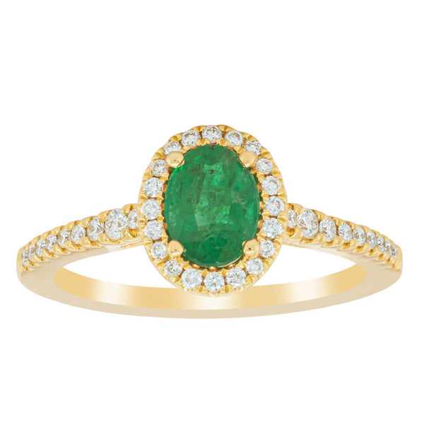 18ct Yellow Gold .78ct Emerald & Diamond Mini Sierra Ring - Ring - Walker & Hall