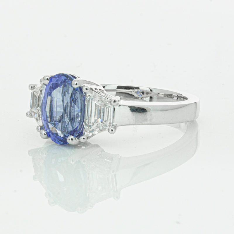 18ct White Gold 3.28ct Sapphire & Diamond Ring-Ring-Walker & Hall