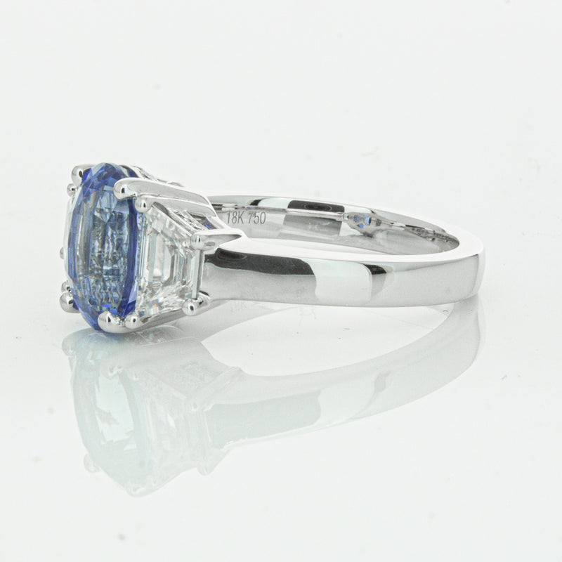 18ct White Gold 3.28ct Sapphire & Diamond Ring-Ring-Walker & Hall
