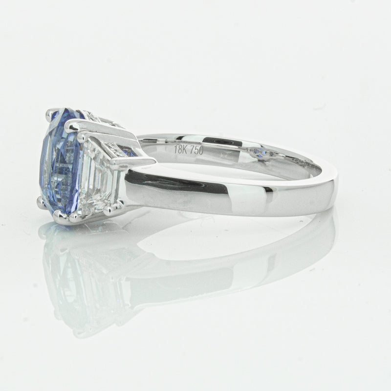 18ct White Gold 3.28ct Sapphire & Diamond Ring-Ring-Walker & Hall