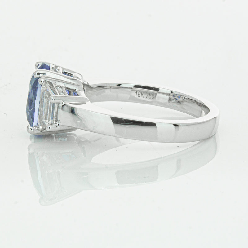 18ct White Gold 3.28ct Sapphire & Diamond Ring-Ring-Walker & Hall