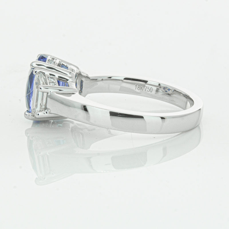 18ct White Gold 3.28ct Sapphire & Diamond Ring-Ring-Walker & Hall