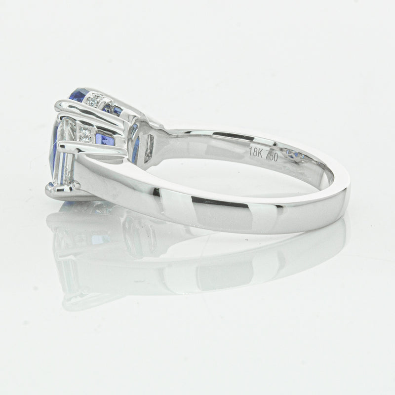 18ct White Gold 3.28ct Sapphire & Diamond Ring-Ring-Walker & Hall