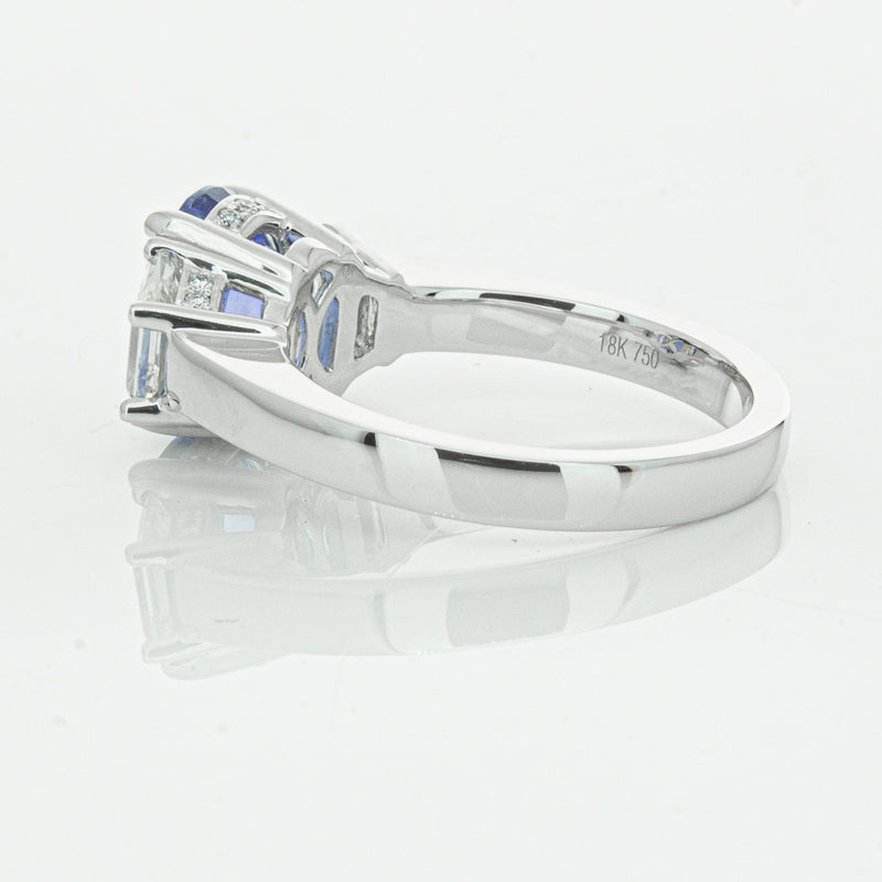 18ct White Gold 3.28ct Sapphire & Diamond Ring-Ring-Walker & Hall