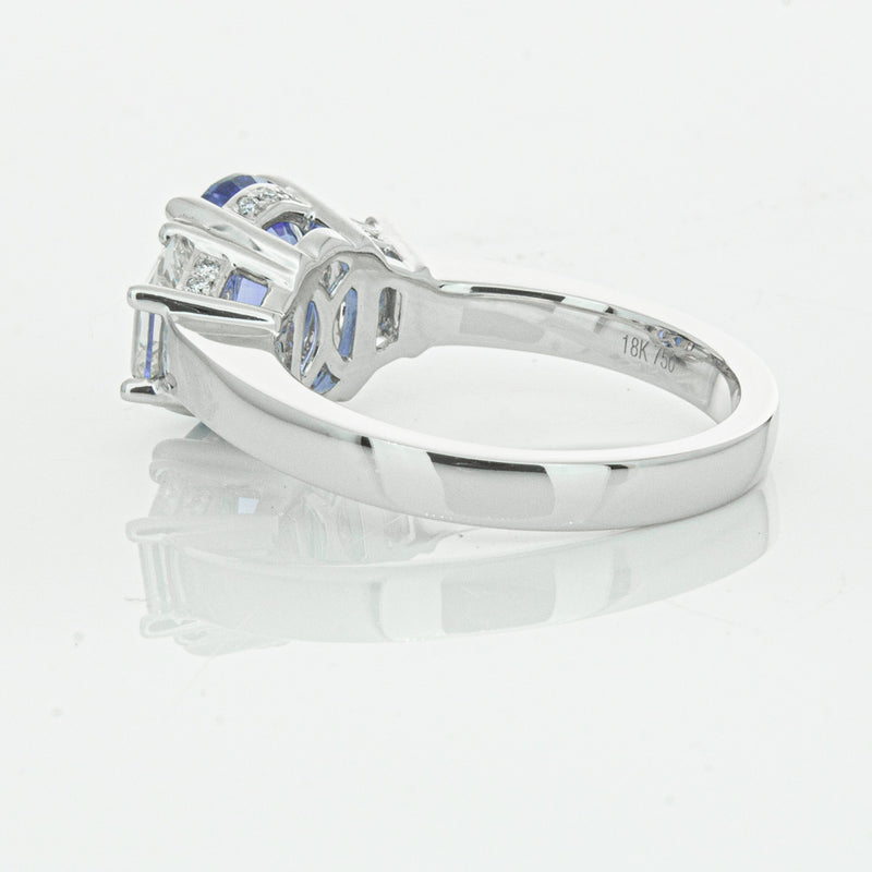 18ct White Gold 3.28ct Sapphire & Diamond Ring-Ring-Walker & Hall