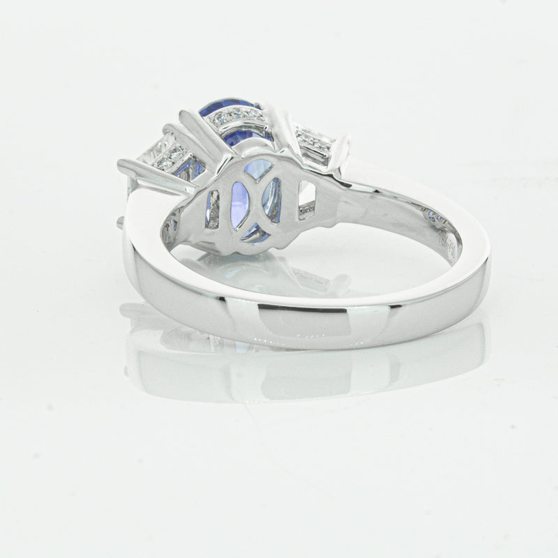 18ct White Gold 3.28ct Sapphire & Diamond Ring-Ring-Walker & Hall