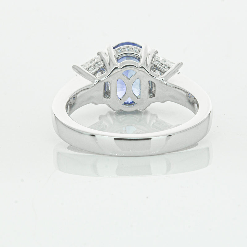 18ct White Gold 3.28ct Sapphire & Diamond Ring-Ring-Walker & Hall