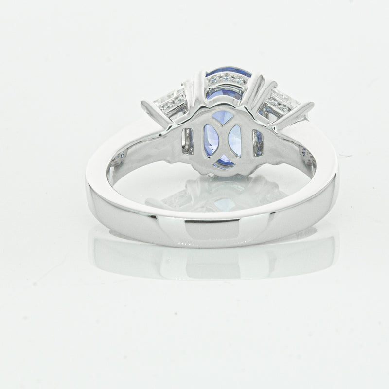18ct White Gold 3.28ct Sapphire & Diamond Ring-Ring-Walker & Hall