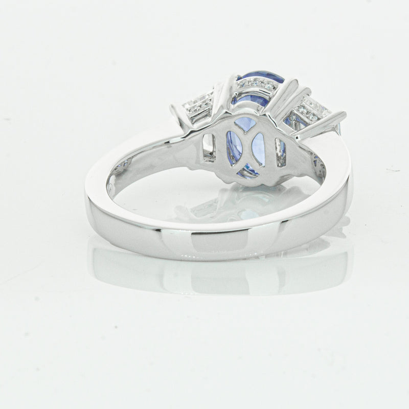 18ct White Gold 3.28ct Sapphire & Diamond Ring-Ring-Walker & Hall