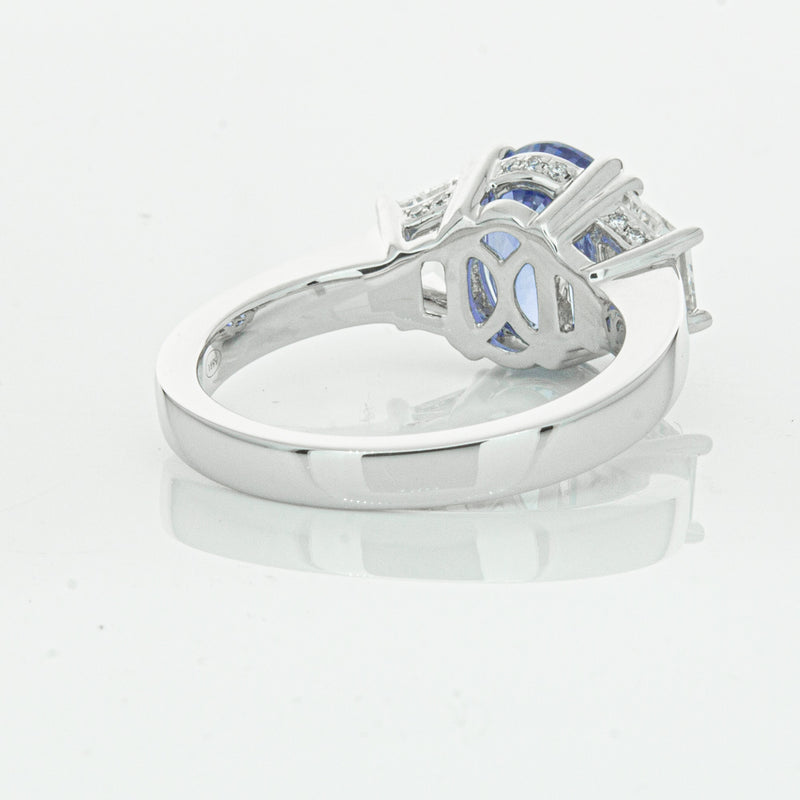 18ct White Gold 3.28ct Sapphire & Diamond Ring-Ring-Walker & Hall