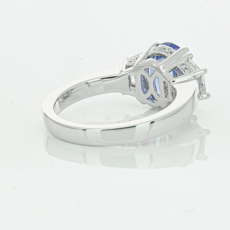18ct White Gold 3.28ct Sapphire & Diamond Ring-Ring-Walker & Hall