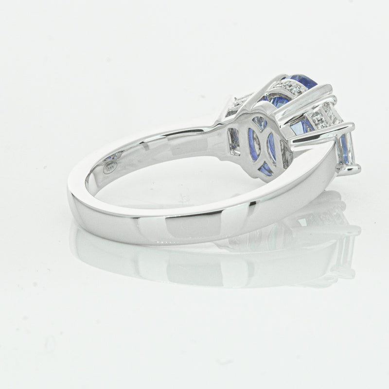 18ct White Gold 3.28ct Sapphire & Diamond Ring-Ring-Walker & Hall