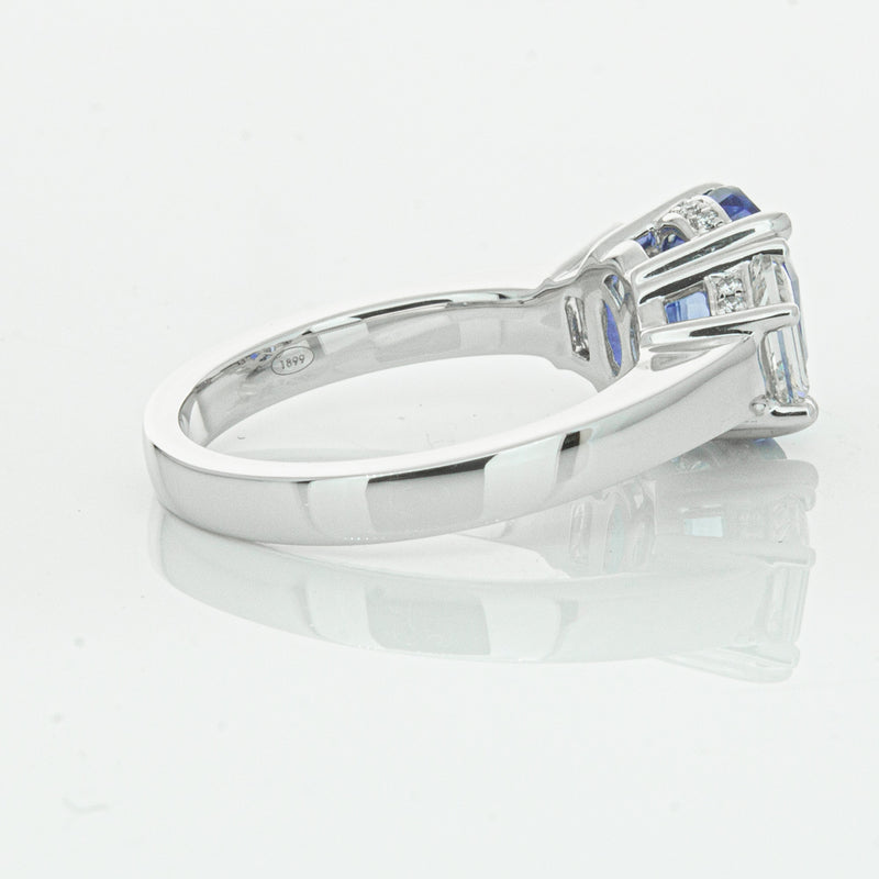 18ct White Gold 3.28ct Sapphire & Diamond Ring-Ring-Walker & Hall
