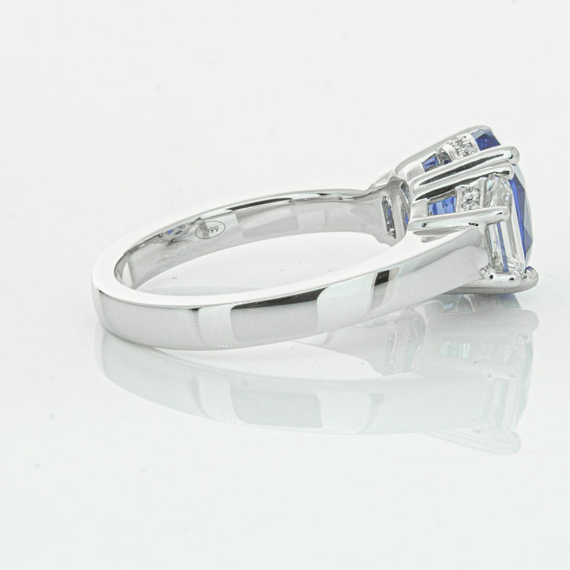18ct White Gold 3.28ct Sapphire & Diamond Ring-Ring-Walker & Hall