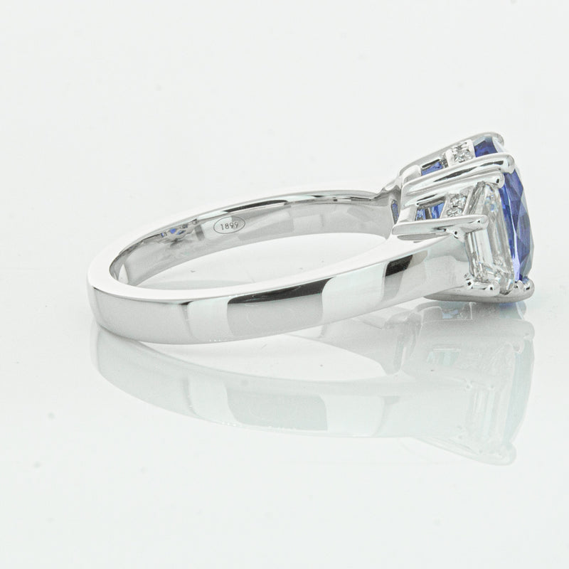 18ct White Gold 3.28ct Sapphire & Diamond Ring-Ring-Walker & Hall