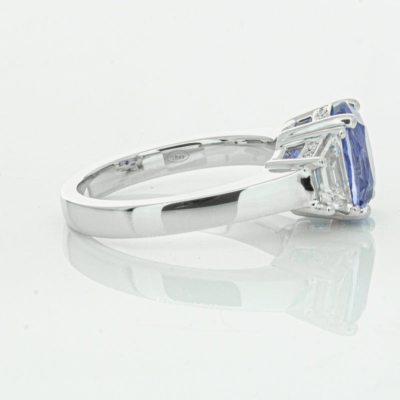 18ct White Gold 3.28ct Sapphire & Diamond Ring-Ring-Walker & Hall