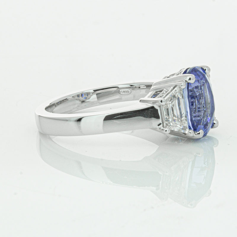 18ct White Gold 3.28ct Sapphire & Diamond Ring-Ring-Walker & Hall