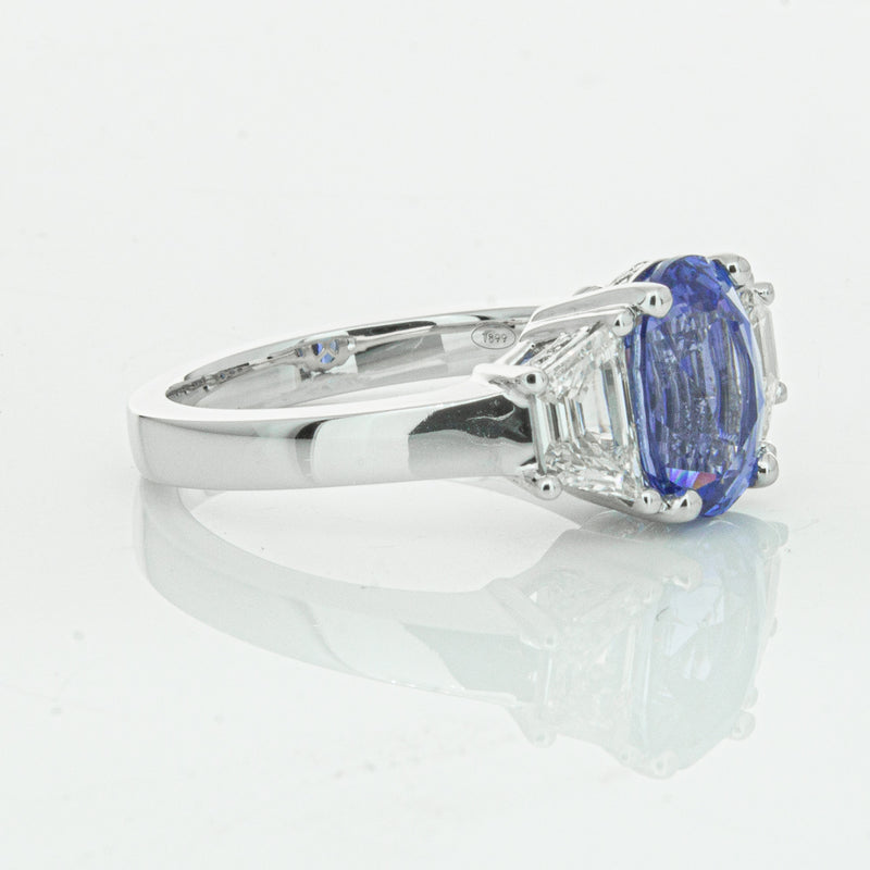 18ct White Gold 3.28ct Sapphire & Diamond Ring-Ring-Walker & Hall