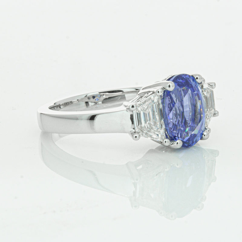 18ct White Gold 3.28ct Sapphire & Diamond Ring-Ring-Walker & Hall
