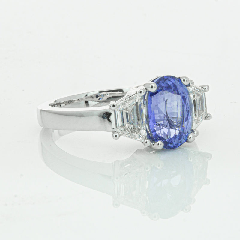 18ct White Gold 3.28ct Sapphire & Diamond Ring-Ring-Walker & Hall