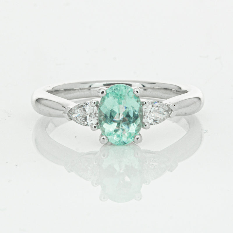 18ct White Gold .80ct Paraiba Tourmaline & Diamond Ayla Ring-Ring-Walker & Hall