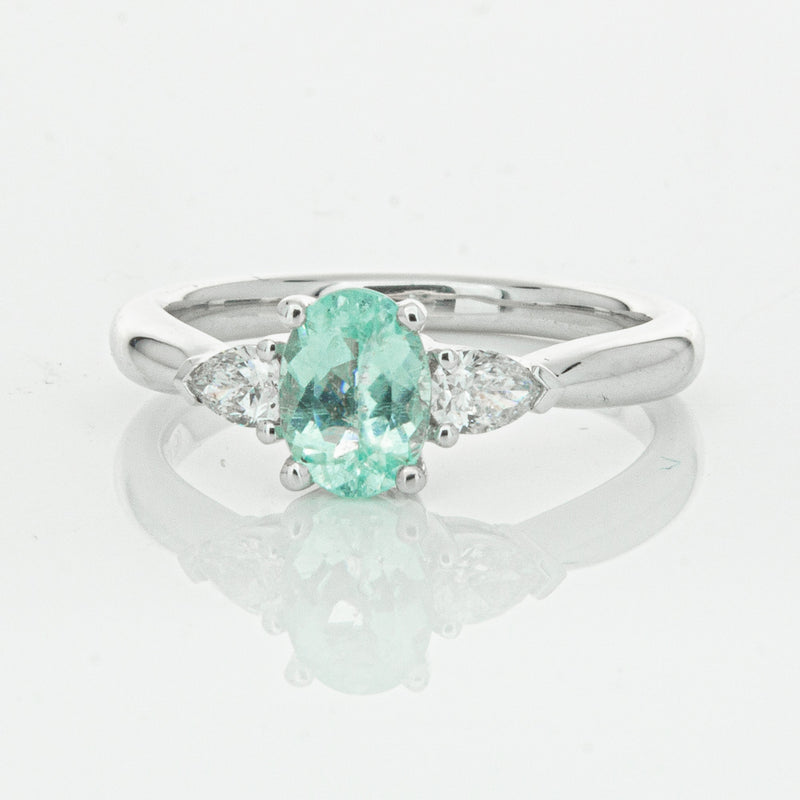 18ct White Gold .80ct Paraiba Tourmaline & Diamond Ayla Ring-Ring-Walker & Hall