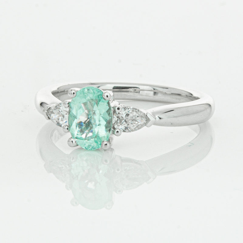 18ct White Gold .80ct Paraiba Tourmaline & Diamond Ayla Ring-Ring-Walker & Hall