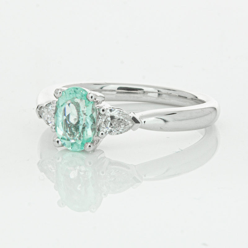 18ct White Gold .80ct Paraiba Tourmaline & Diamond Ayla Ring-Ring-Walker & Hall