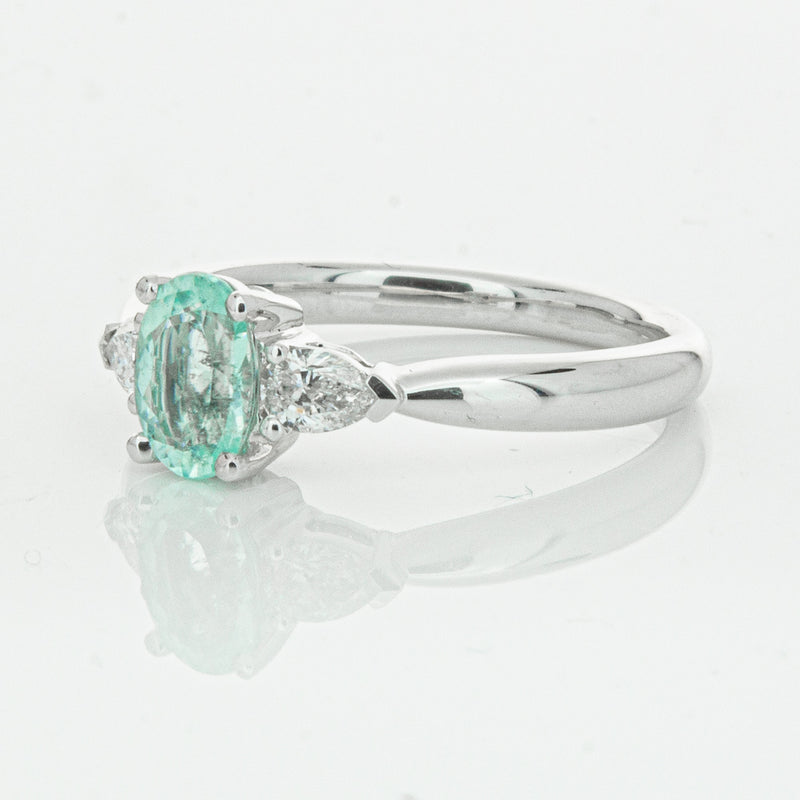 18ct White Gold .80ct Paraiba Tourmaline & Diamond Ayla Ring-Ring-Walker & Hall