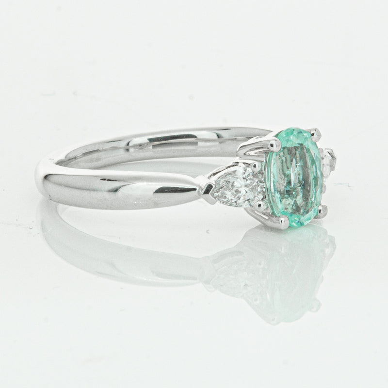 18ct White Gold .80ct Paraiba Tourmaline & Diamond Ayla Ring-Ring-Walker & Hall