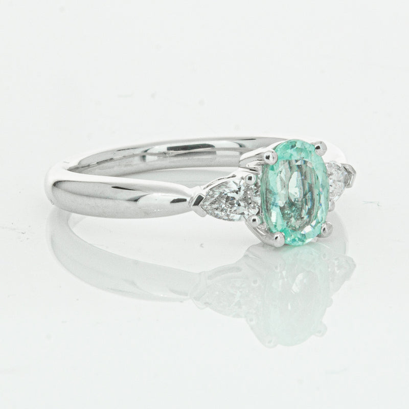 18ct White Gold .80ct Paraiba Tourmaline & Diamond Ayla Ring-Ring-Walker & Hall