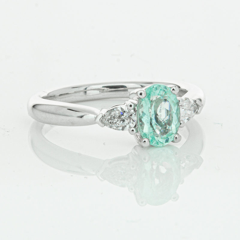 18ct White Gold .80ct Paraiba Tourmaline & Diamond Ayla Ring-Ring-Walker & Hall