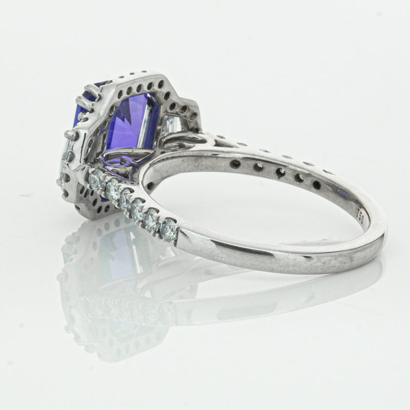 18ct White Gold Tanzanite & Diamond Ring-Ring-Walker & Hall