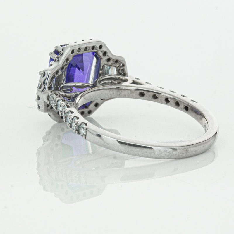 18ct White Gold Tanzanite & Diamond Ring-Ring-Walker & Hall