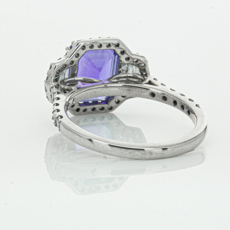 18ct White Gold Tanzanite & Diamond Ring-Ring-Walker & Hall