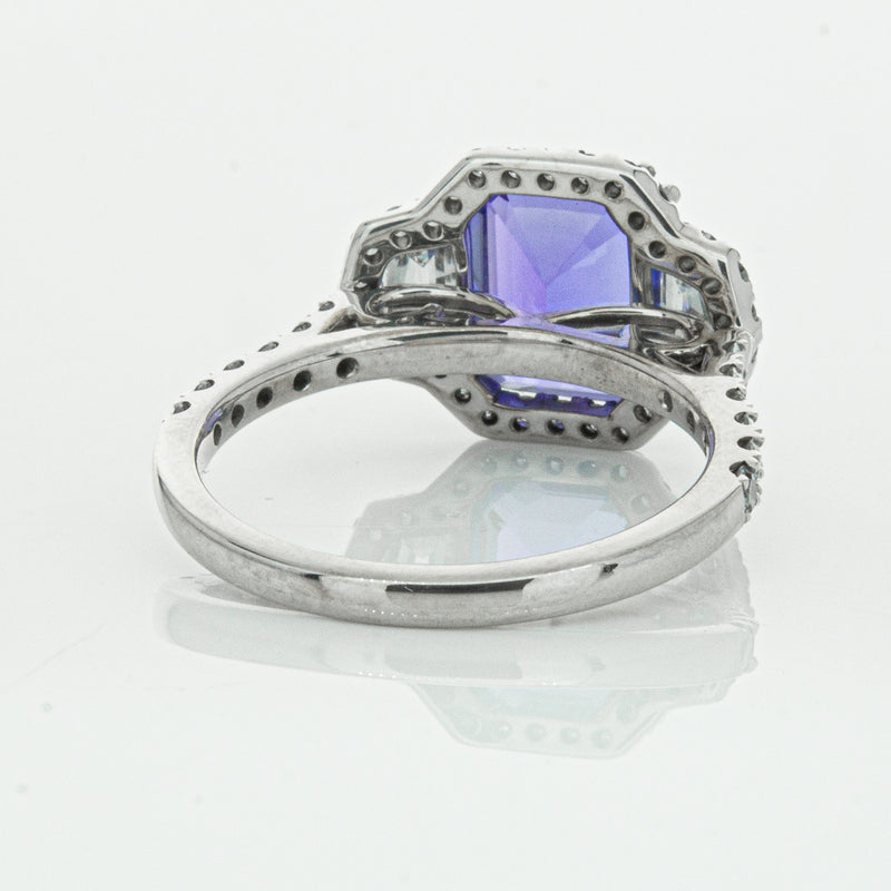 18ct White Gold Tanzanite & Diamond Ring-Ring-Walker & Hall