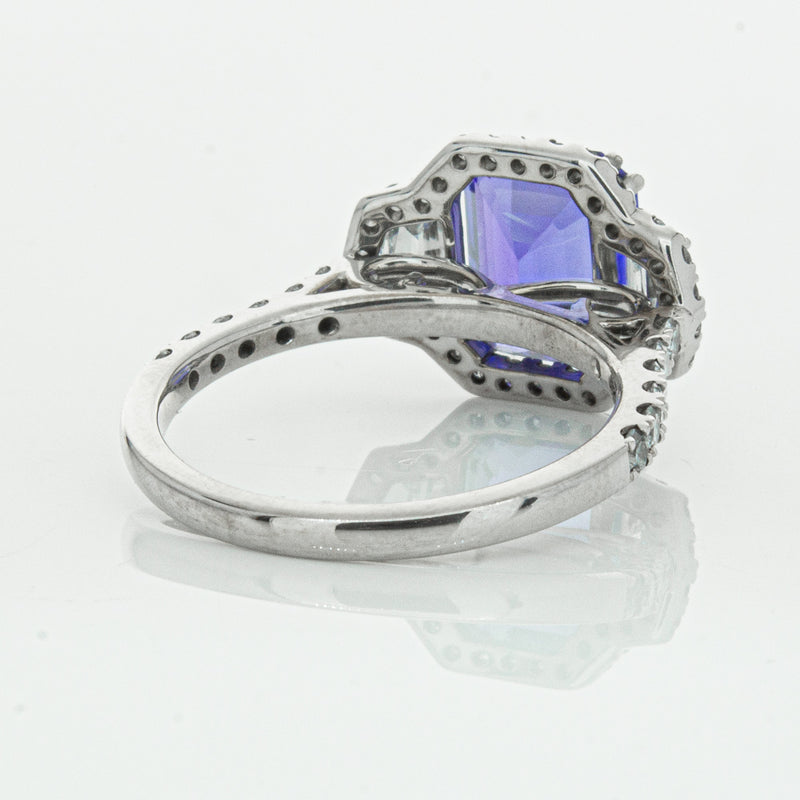 18ct White Gold Tanzanite & Diamond Ring-Ring-Walker & Hall