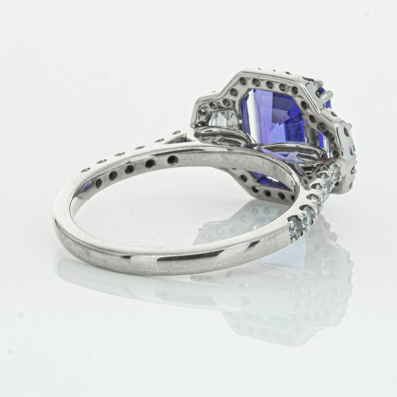 18ct White Gold Tanzanite & Diamond Ring-Ring-Walker & Hall