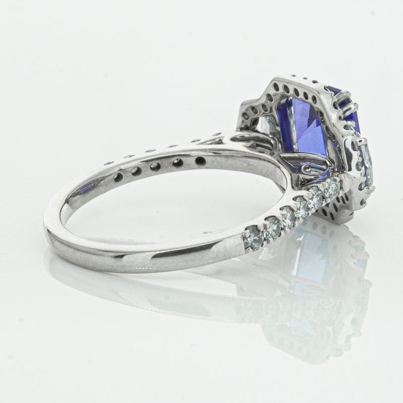 18ct White Gold Tanzanite & Diamond Ring-Ring-Walker & Hall