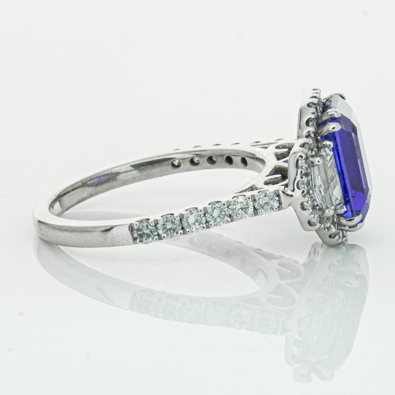 18ct White Gold Tanzanite & Diamond Ring-Ring-Walker & Hall