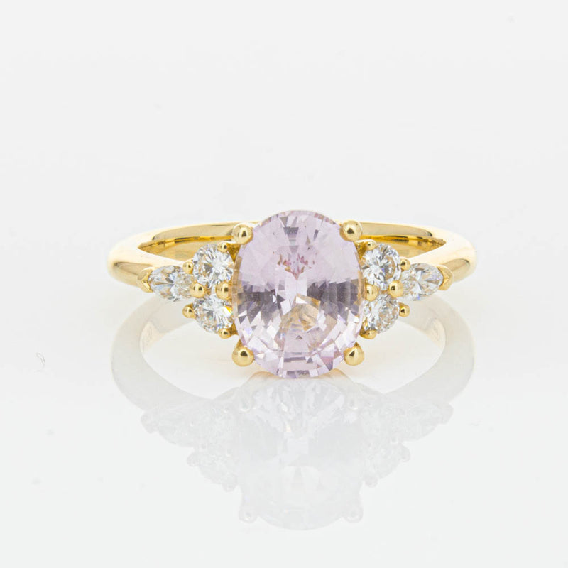 18ct Yellow Gold Pink Sapphire & Diamond Oriana Ring-Ring-Walker & Hall